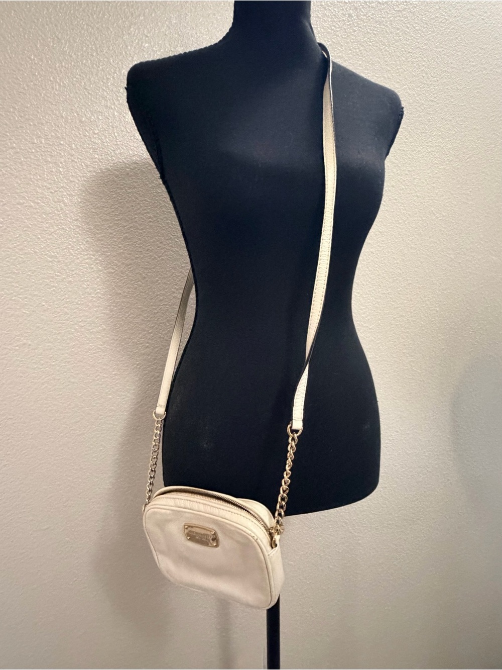 Michael Kors Cream Crossbody Bag with Gold Hardware